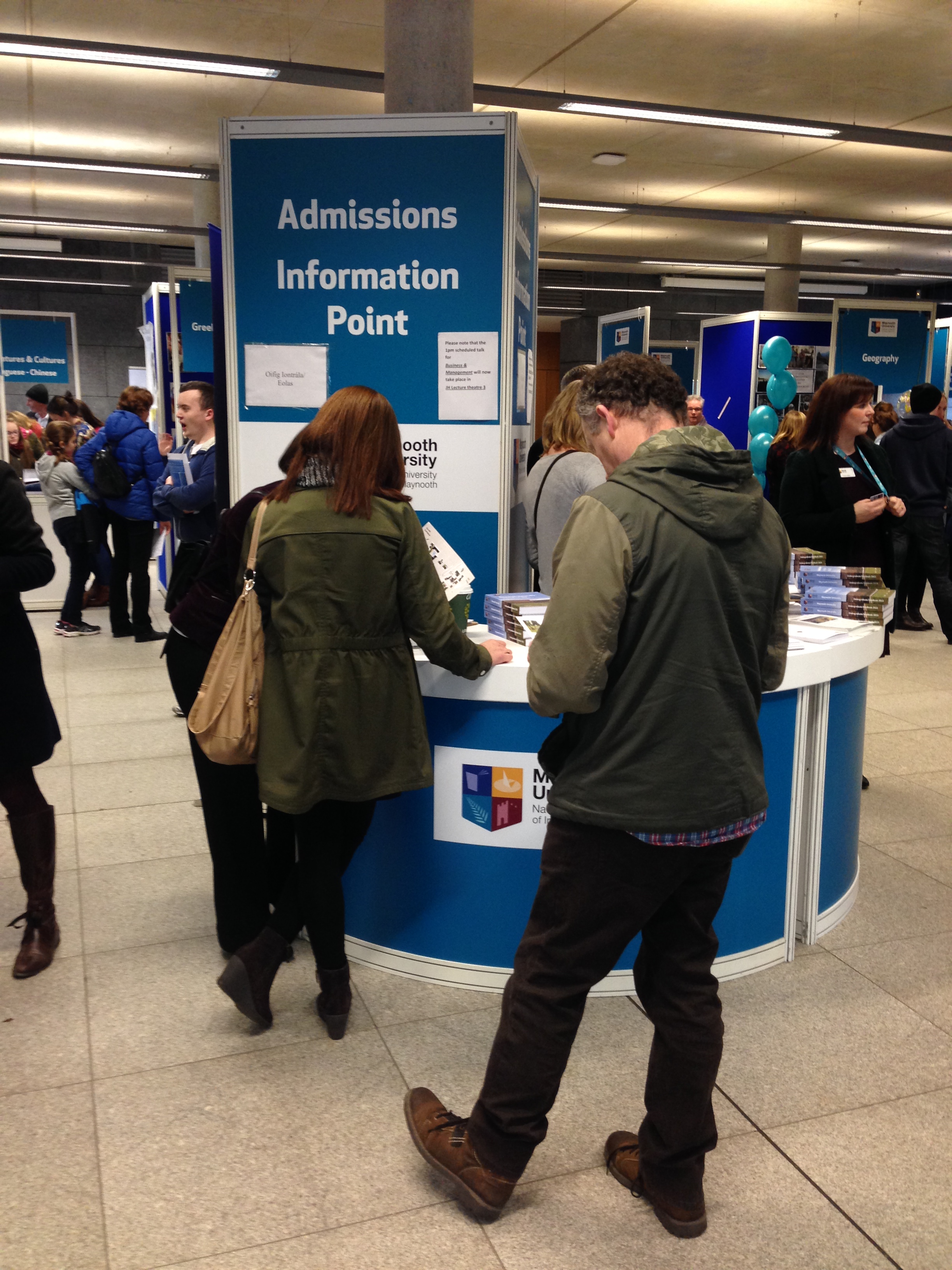 The Admissions stand in Iontas is a good starting point