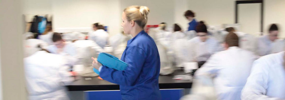 Biology - Lecturer Moving Through Lab - Maynooth University