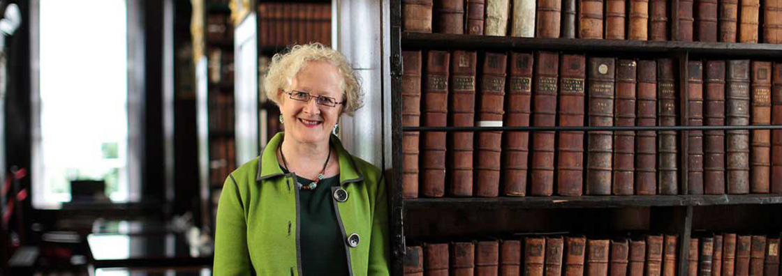 Ruth Whelan in the libary