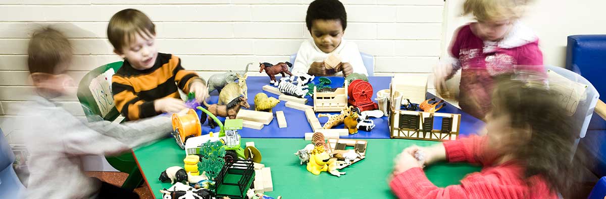 Student Services - children playing with toys creche carousel 2 1200 x 200 - Maynooth University