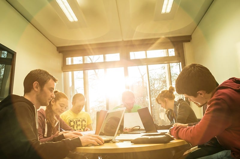 Library - Students group study - Maynooth University