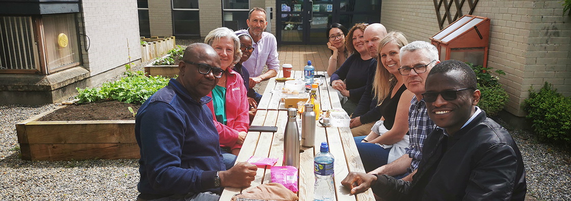 postgraduate students having a picnic