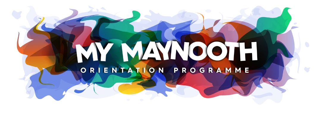 My Maynooth Orientation Programme with colour splash background.