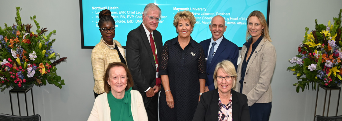 Image of MU and Northwell partners signing partnership agreement