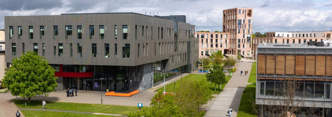 aerial perspective of campus