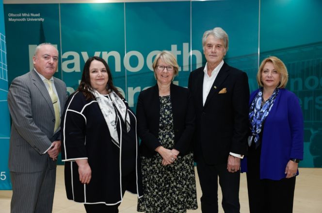 Pictured from left to right are:Prof John O’Brennan, H.E. Ambassador Larysa Gerasko, President of Maynooth University Prof Eeva Leinonen, former Ukrainian president Viktor Yushchenko, Kateryna Mykhaylivna Yushchenko