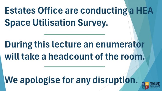 Semester 2 teaching Space Survey 19th - 23rd  February