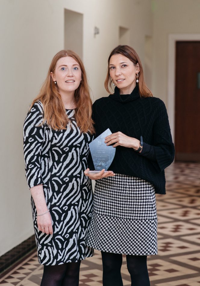 Aisling McMahon and Delia Ferri holding ERC award