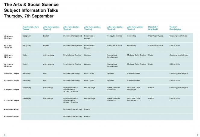 choosing your subjects maynooth university subject schedule