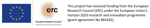 European Union logo. ERC, European Research Council logo, established by the European Commission. This project has received funding from the European Research Council (ERC) under the European Union's Horizon 2020 Research and Innovation programme (grant agreement No. 864182