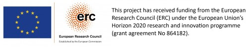 European Union logo.  ERC, European Research Council logo, established by the European Commission.  This project has received funding from the European Research Council (ERC) under the European Union's Horizon 2020 Research and Innovation programme (grant agreement No. 864182