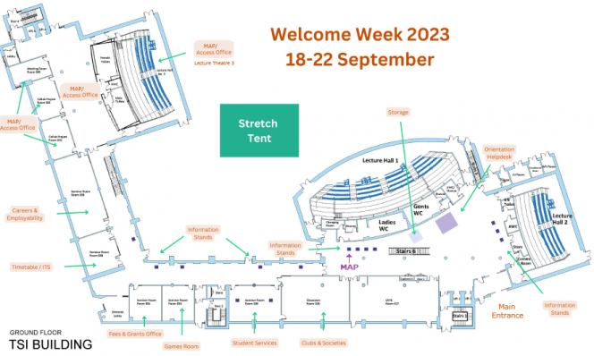 MAP Welcome Week 2023 TSI Ground Floor plan