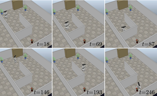 An example of semi-real-time motion planning for the humanoid robot NAO