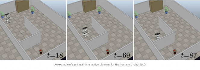 An example of semi-real-time motion planning for the humanoid robot NAO