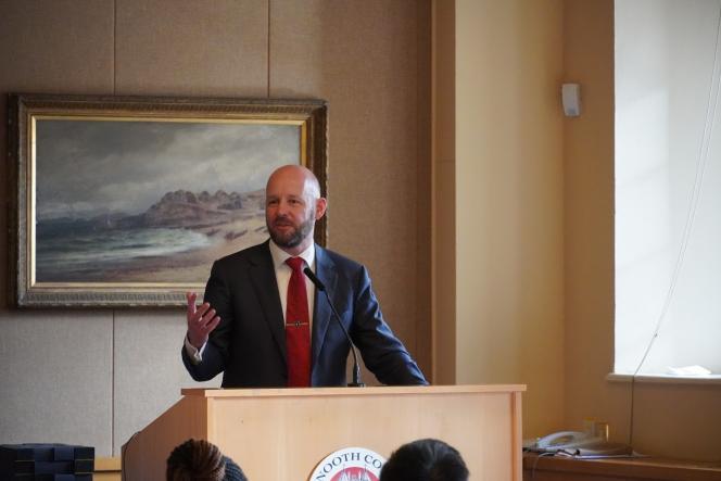 IO_MU President at podium Annual Scholarship luncheon 2020