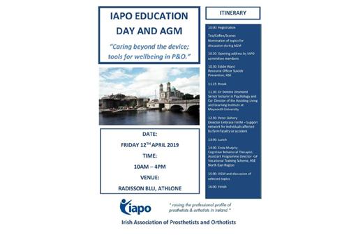 IAPO Education Day and AGM.  Caring beyond the device tools for wellbeing in P & O