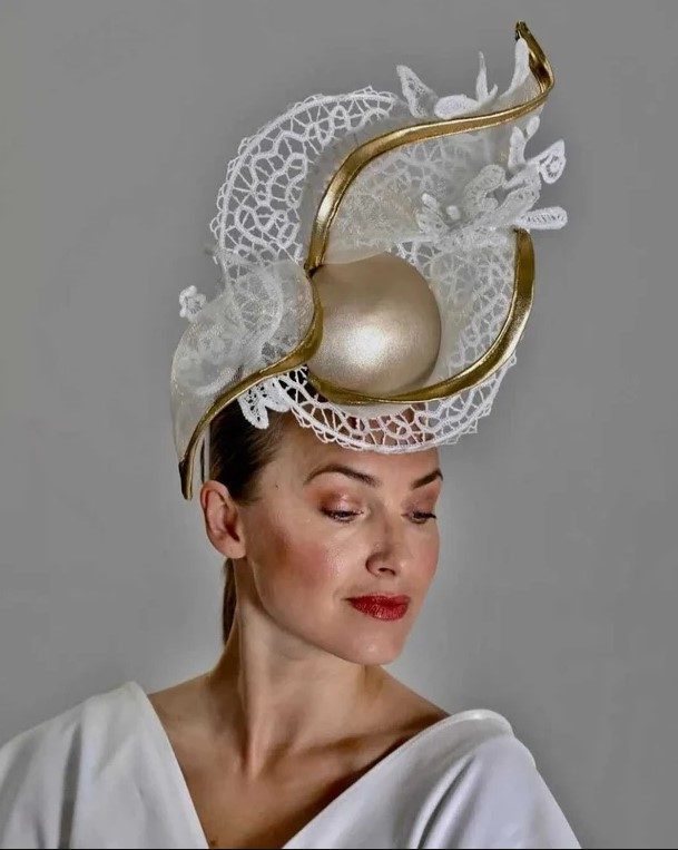 elaborate headpiece incorporating Borris lace