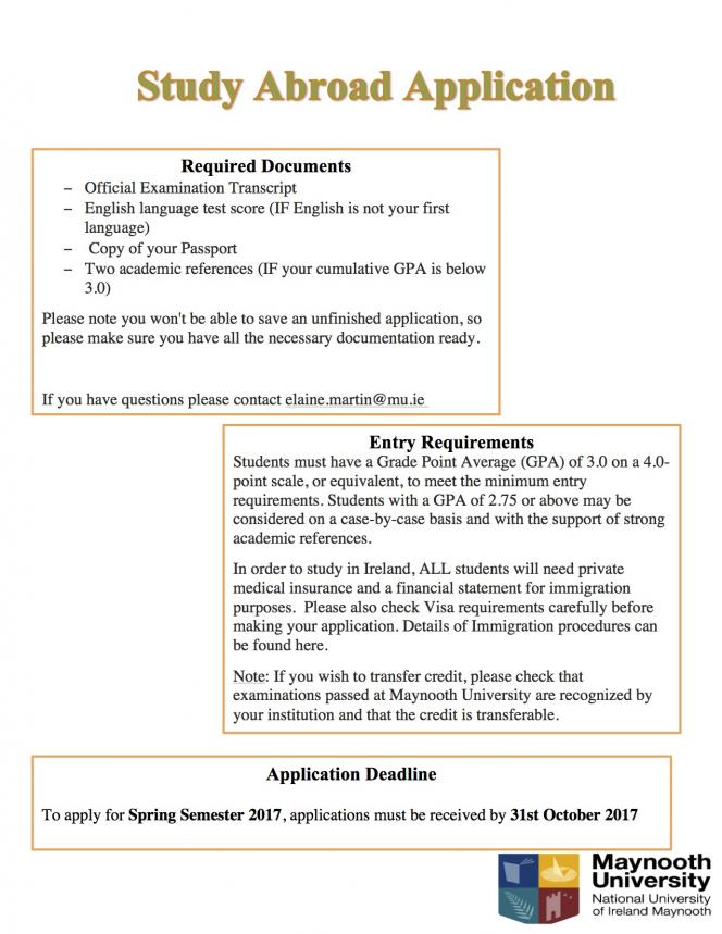Study abroad application essay help