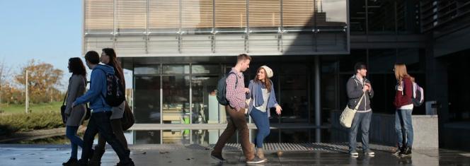 North Campus - Students in front of Iontas Building - Maynooth University