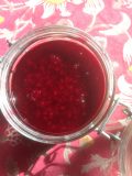 Picture of a bowl of homemade raspberry jam