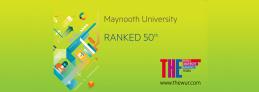 Text reading 'Maynooth University Ranked 50th'