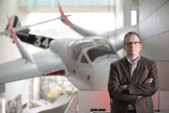 History - Ian Speller with Military Plane - Maynooth University