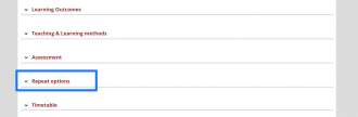 Repeat Options on Module Description in Course Finder