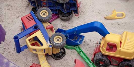 Creche - Toys in Sandpit - Maynooth University