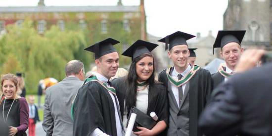 Graduation at St Joe Square - Graduates take Photos - Maynooth University