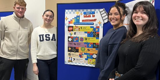 PME Students with their poster display. From left: Sean Stackpool, Aoife Scully, Eva Jensen and Saoirse Linden.