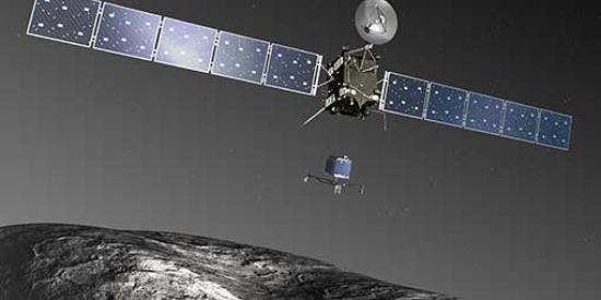 Communications - Rosetta_Philae_Artist_Impression_Artist's impression of Rosetta and Philae at the comet. Credit ESA - C. CarreauATG medialab - Maynooth University