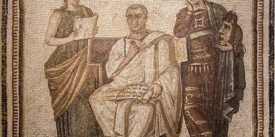 Virgil depicted with Aeneid mosaic