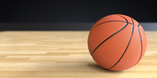 basketball  on a wooden floor