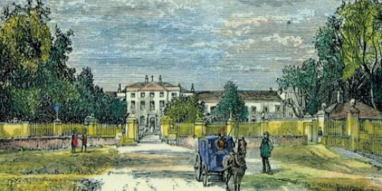 a historical colour print of maynooth university