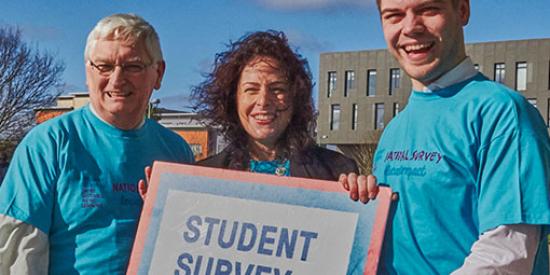 Student Survey Launch - Prof Jim Walsh, Dr Alison Hood and Dillon Grace Maynooth SU