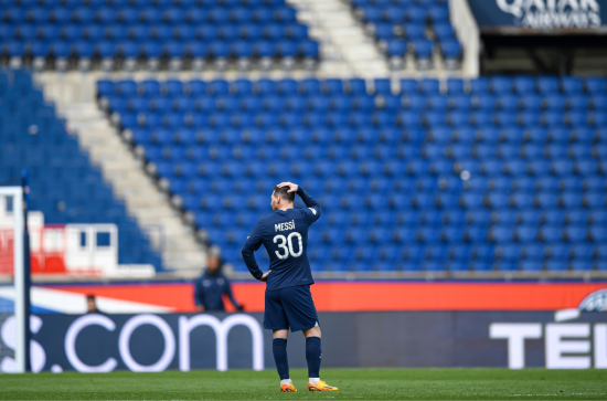 Footballer Lionel Messi at the PSG ground 